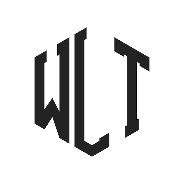 Design du logo WLT Lettres initiales Logo du monogramme WLT en forme d'hexagone