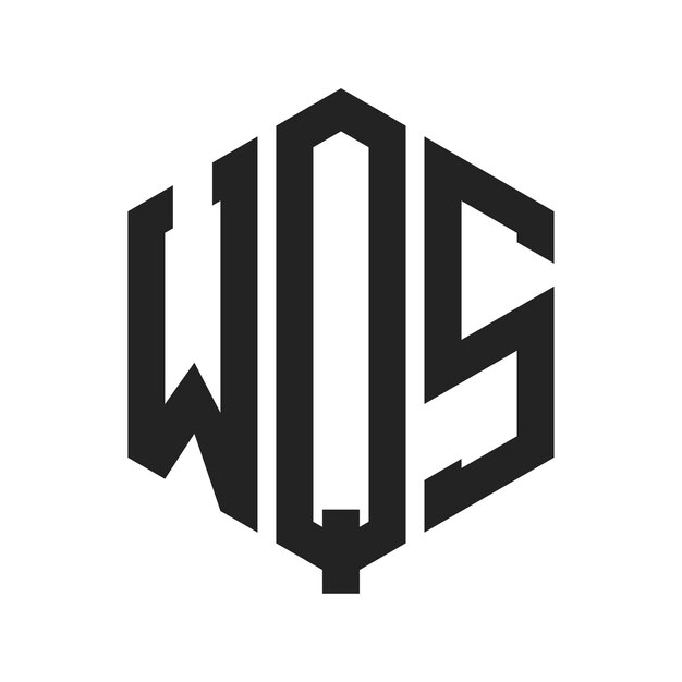 Design du logo WQS Lettres initiales Logo du monogramme WQS en forme d'hexagone