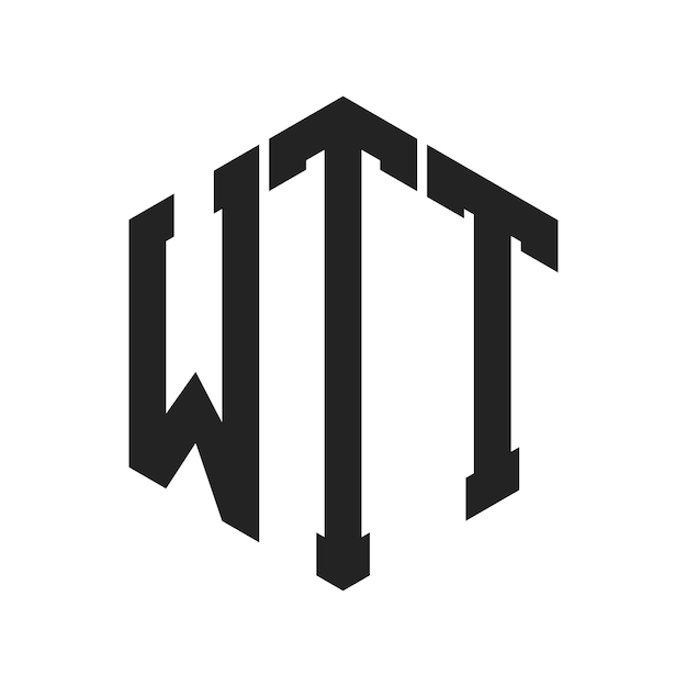 Design du logo WTT Lettres initiales Logo du monogramme WTT en forme d'hexagone