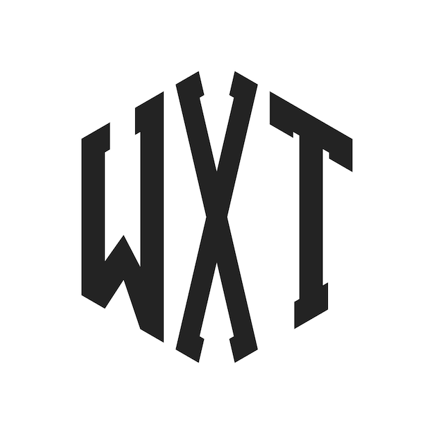 Design du logo WXT Lettres initiales Logo du monogramme WXT en utilisant la forme d'hexagone