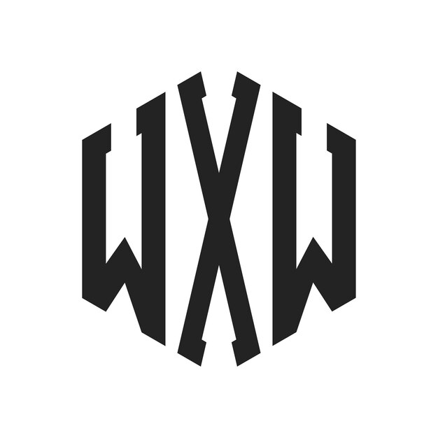 Design du logo WXW Lettres initiales Logo du monogramme WXW en forme d'hexagone