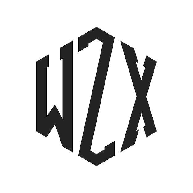Design du logo WZX Lettres initiales Logo du monogramme WZX en utilisant la forme d'hexagone