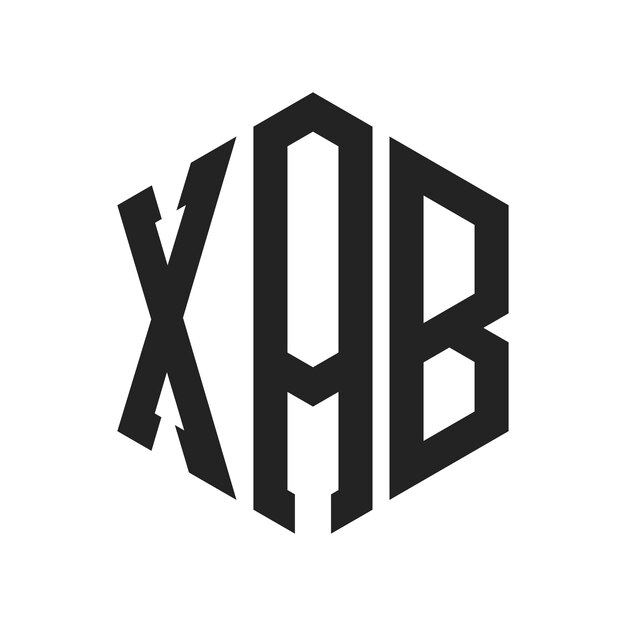 Design du logo XAB Lettres initiales Logo du monogramme XAB en utilisant la forme d'hexagone