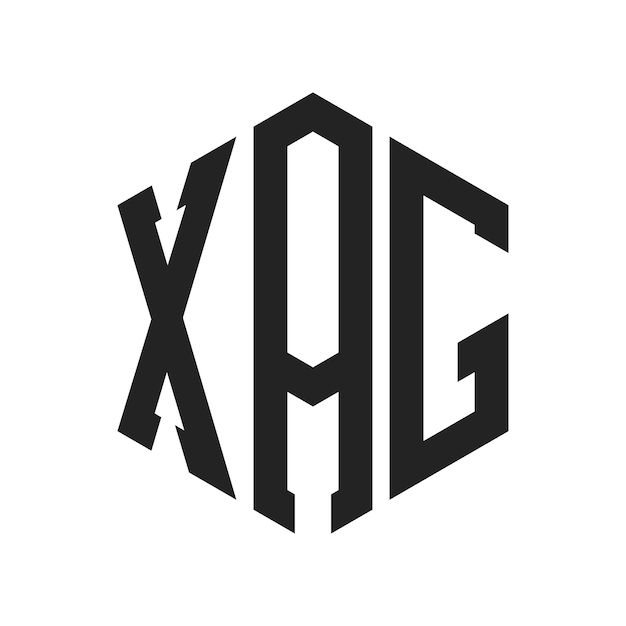 Design du logo XAG Lettres initiales XAG Monogramme Logo en forme d'hexagone