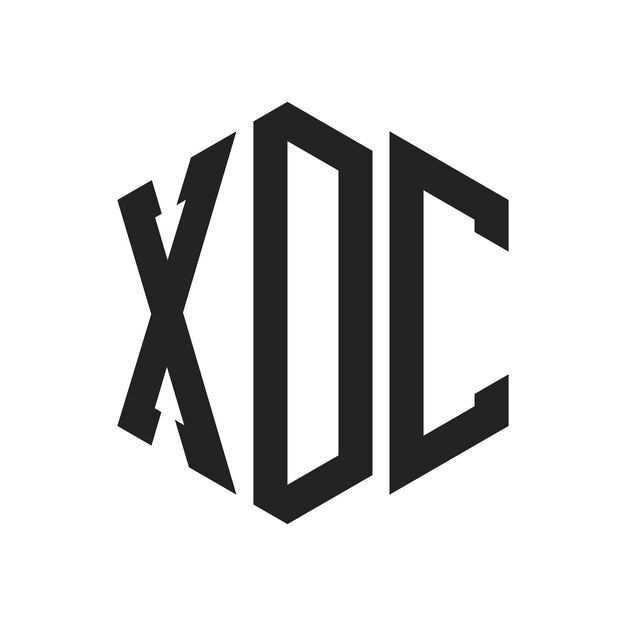 Design du logo XDC Lettres initiales Logo du monogramme XDC en utilisant la forme d'hexagone