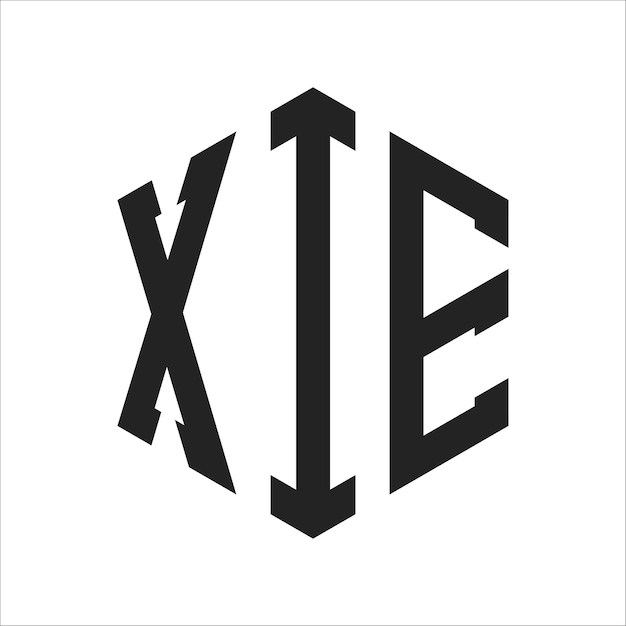 Design du logo XIE Lettre initiale XIE Monogramme Logo en forme d'hexagone