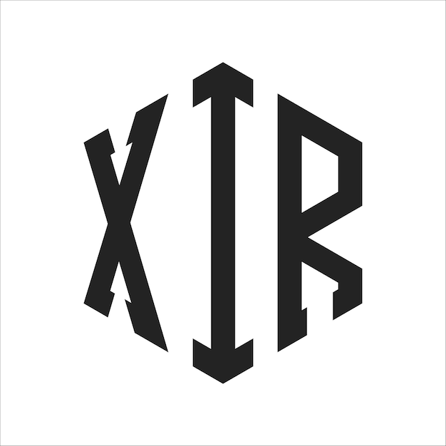 Design du logo XIR Lettres initiales Le logo XIR Monogramme en utilisant la forme d'hexagone