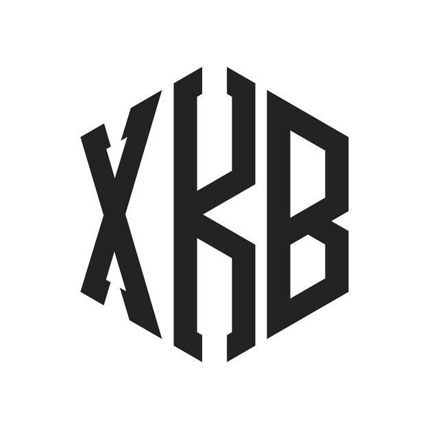 Design du logo XKB Lettres initiales Le logo du monogramme XKB en forme d'hexagone
