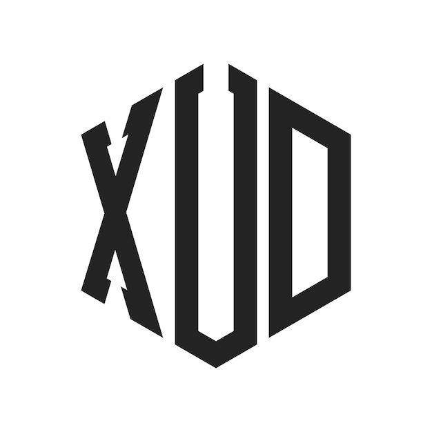 Design du logo XUD Lettres initiales Logo du monogramme XUD en utilisant la forme d'hexagone