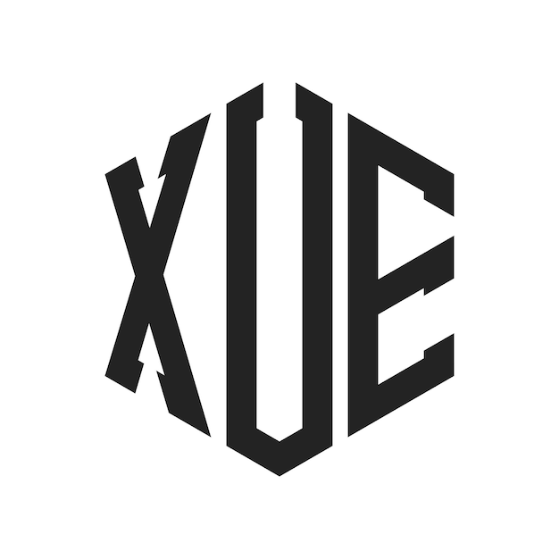 Design du logo XUE Lettres initiales Le logo du monogramme XUE en forme d'hexagone