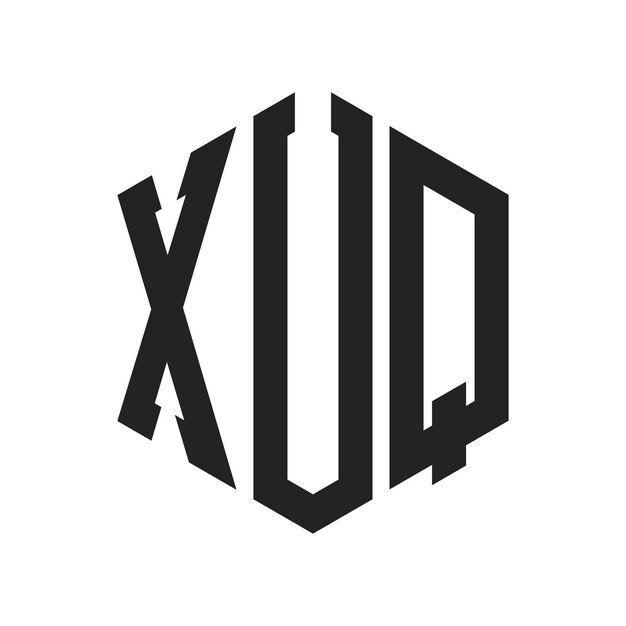 Design du logo XUQ Lettres initiales Le logo du monogramme XUQ en forme d'hexagone