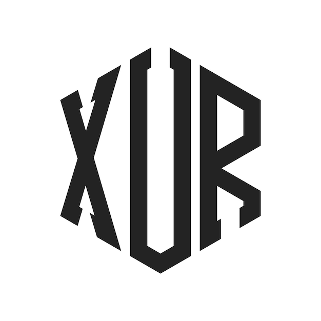 Design du logo XUR Lettres initiales Le logo du monogramme XUR en forme d'hexagone