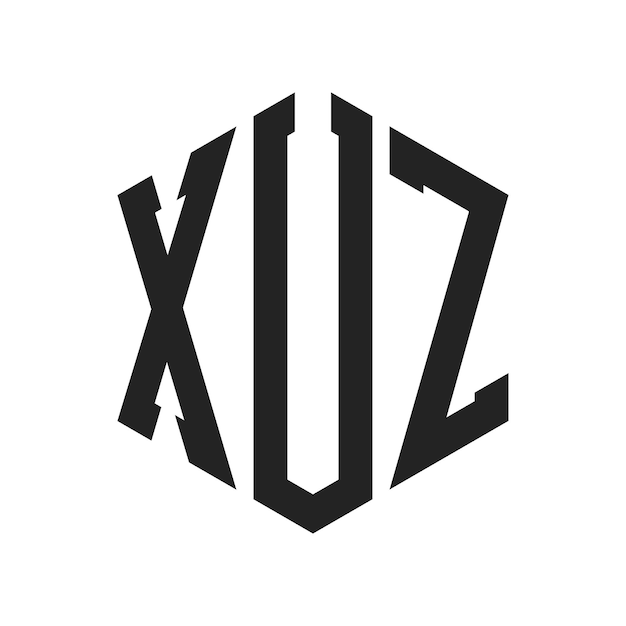 Design du logo XUZ Lettres initiales Le logo du monogramme XUZ en forme d'hexagone