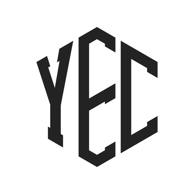 Design du logo YEC Lettres initiales Logo du monogramme YEC en forme d'hexagone