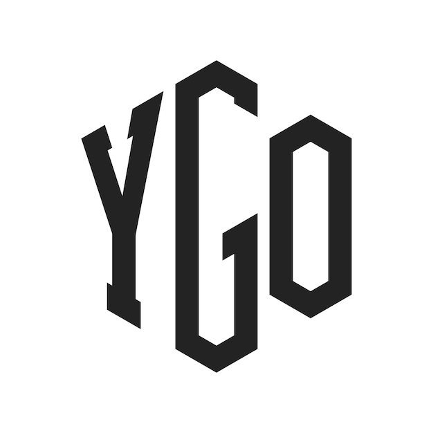 Design du logo YGO Lettres initiales Logo du monogramme YGO en forme d'hexagone
