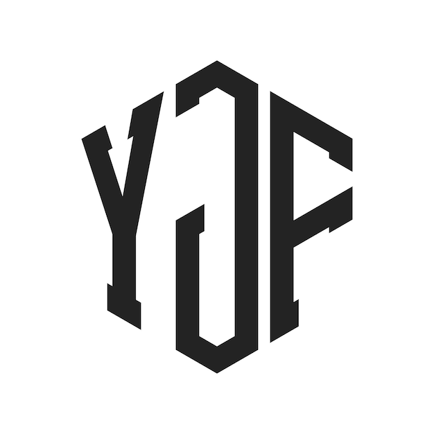 Design du logo YJF Lettres initiales YJF Monogramme Logo en forme d'hexagone