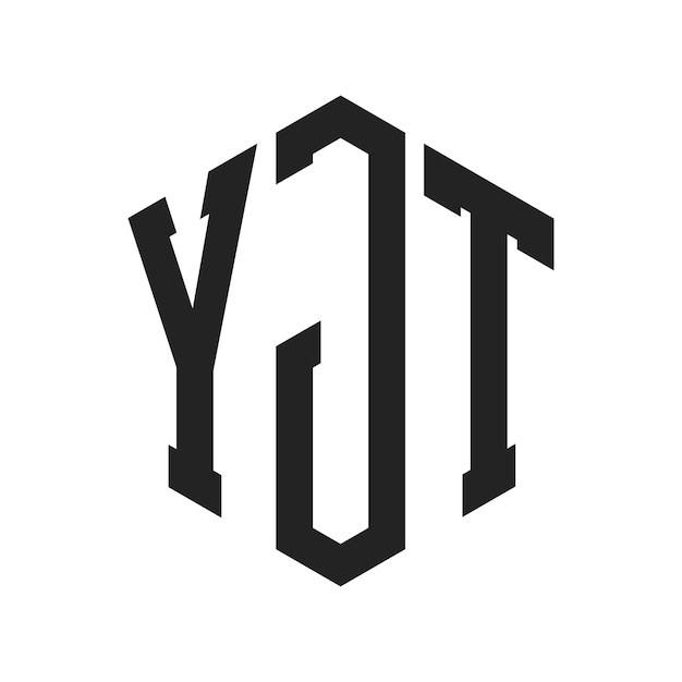 Design du logo YJT Lettres initiales Logo du monogramme YJT en forme d'hexagone