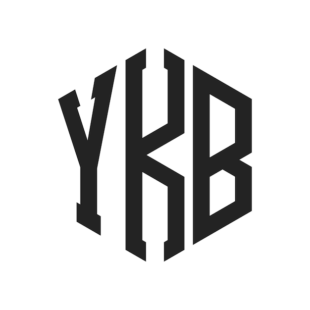 Design du logo YKB Lettres initiales monogramme YKB Logo en forme d'hexagone