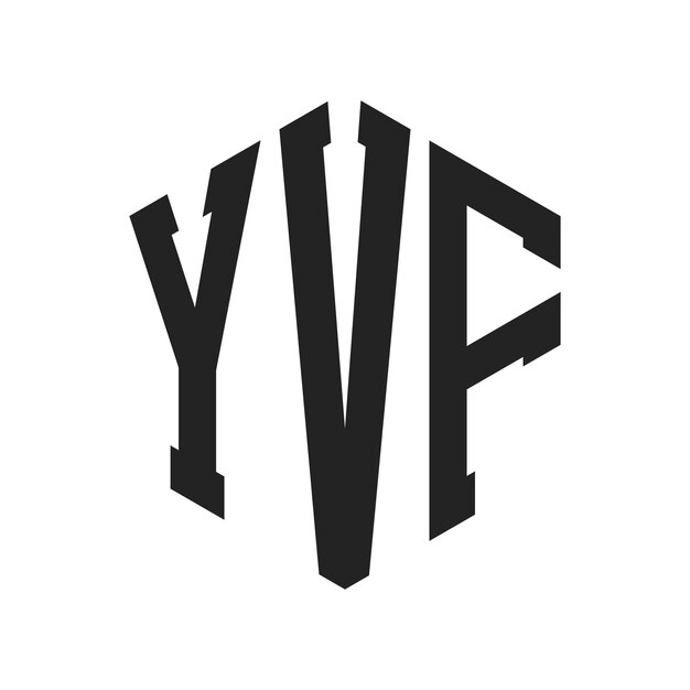 Design du logo YVF Lettres initiales YVF Monogramme Logo en forme d'hexagone