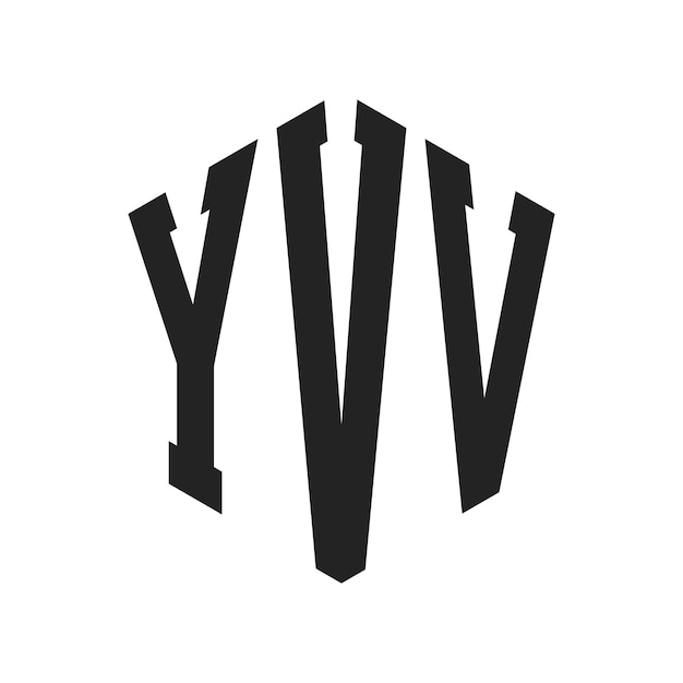 Design du logo YVV Lettres initiales YVV Monogramme Logo en forme d'hexagone