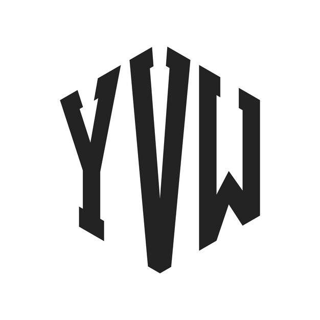 Design du logo YVW Lettres initiales YVW Monogramme Logo en forme d'hexagone