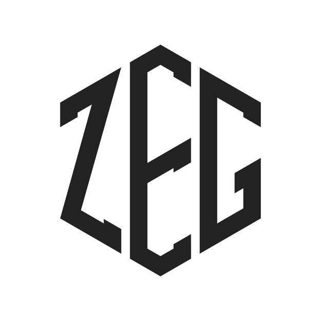 Design du logo ZEG Lettres initiales ZEG Monogramme Logo en forme d'hexagone