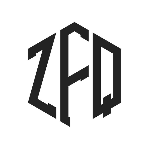 Design du logo ZFQ Lettres initiales ZFQ Monogramme Logo en forme d'hexagone