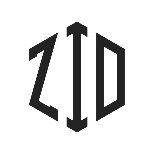 Design du logo ZID Lettre initiale ZID Monogramme Logo en forme d'hexagone