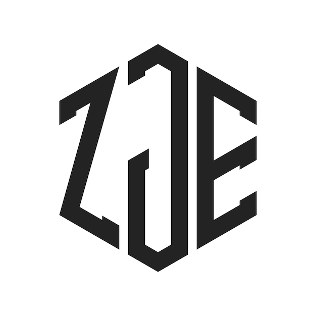 Design du logo ZJE Lettres initiales ZJE Monogramme Logo en forme d'hexagone