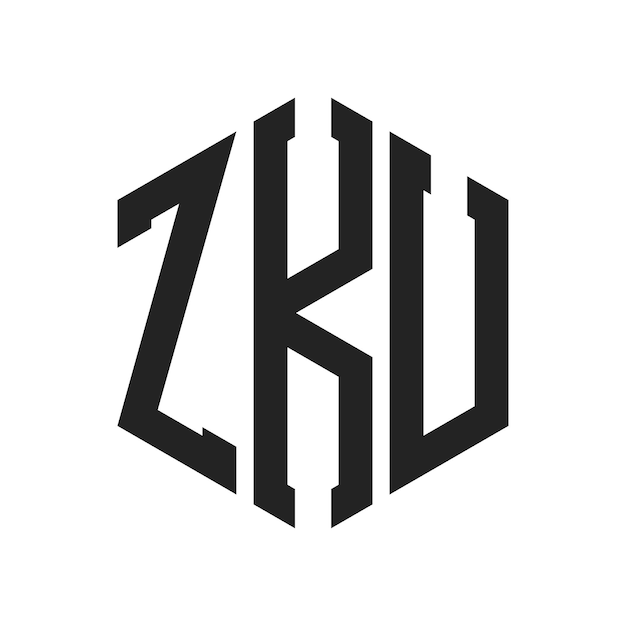 Design du logo ZKU Lettres initiales Monogramme ZKU Logo en forme d'hexagone