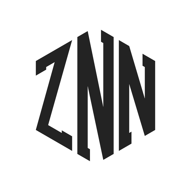 Design du logo ZNN Lettres initiales ZNN Monogramme Logo en utilisant la forme d'hexagone