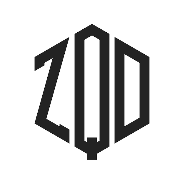Design du logo ZQD Lettres initiales Logo du monogramme ZQD en utilisant la forme d'hexagone