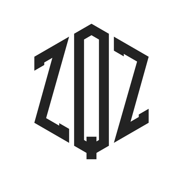 Design du logo ZQZ Lettres initiales ZQZ Monogramme Logo en forme d'hexagone