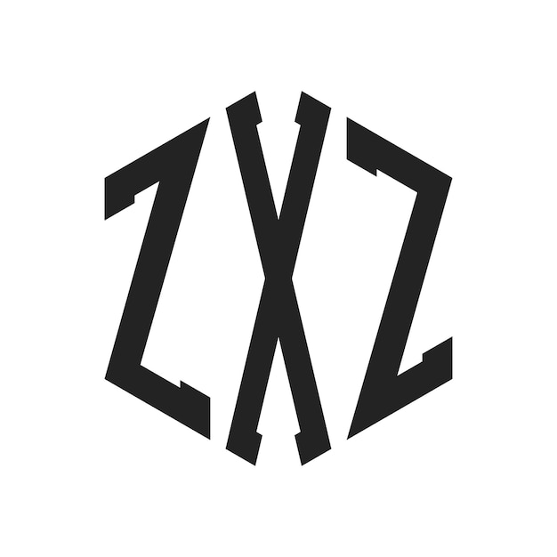 Design du logo ZXZ Lettres initiales ZXZ Monogramme Logo en forme d'hexagone