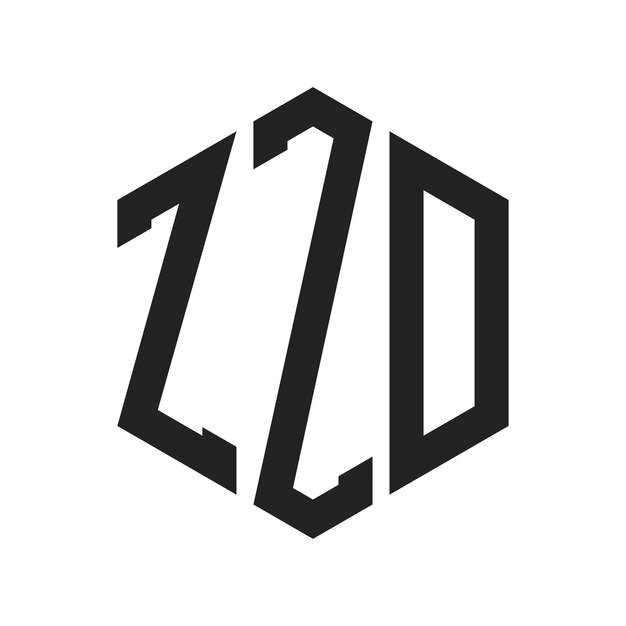 Design du logo ZZD Lettres initiales ZZD Monogramme Logo en forme d'hexagone