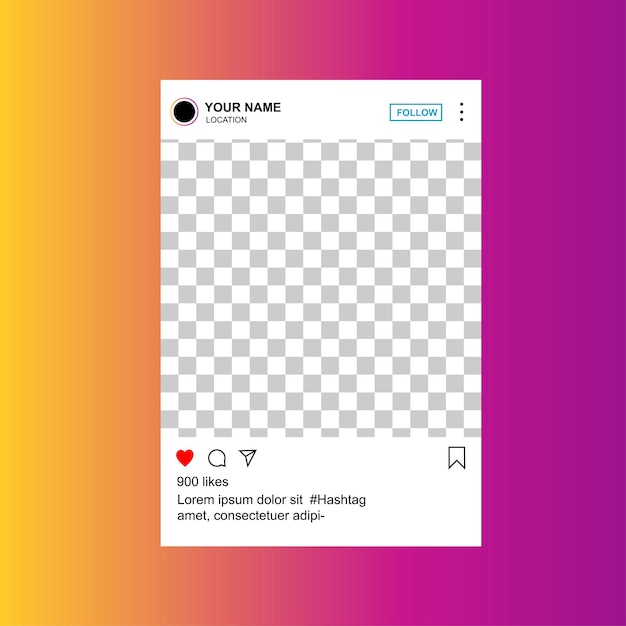 Design du modèle de page de thème de poste Instagram