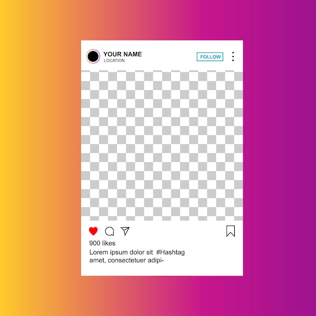 Vecteur design du modèle de page de thème de poste instagram