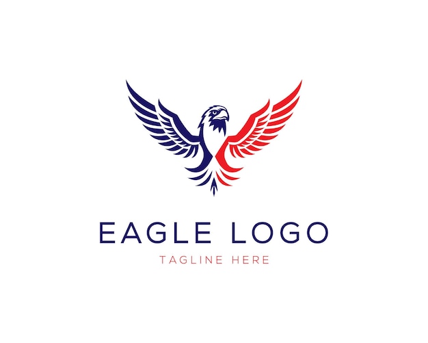 Le design du symbole du logo de l'oiseau faucon est un modèle vectoriel moderne.