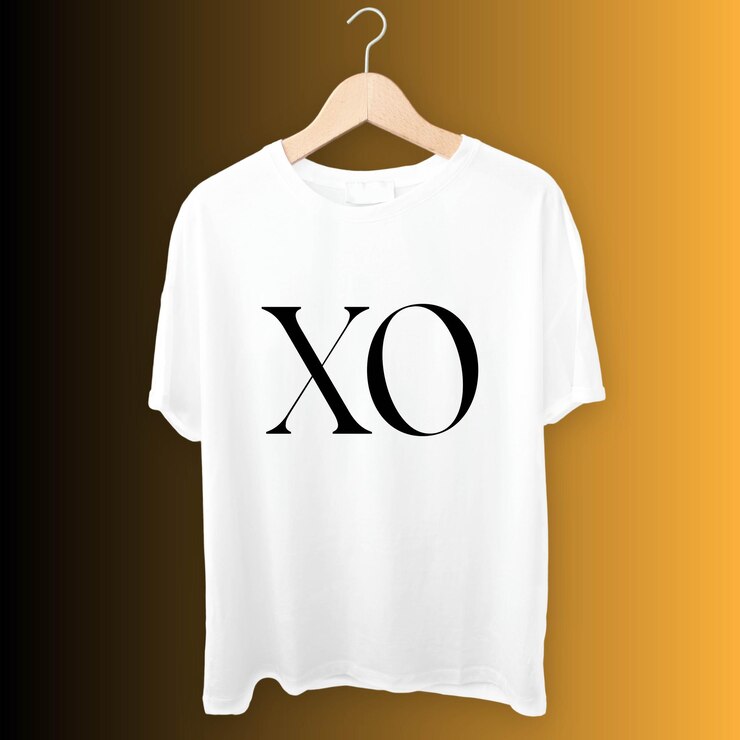 Vecteur le design du t-shirt blanc du xo