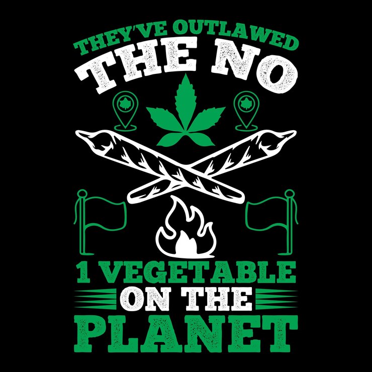 Vecteur le design du t-shirt du cannabis