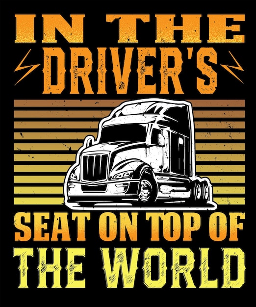 Vecteur le design du t-shirt du chauffeur de camion