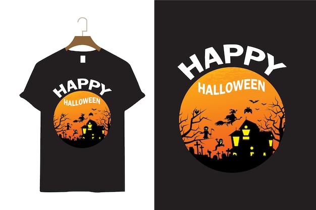 Vecteur le design du t-shirt d'halloween est gratuit