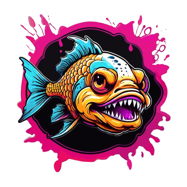 Vecteur le design du t-shirt de poisson