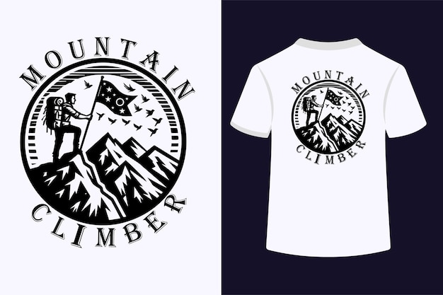 Le design du t-shirt de la typographie de l'alpiniste