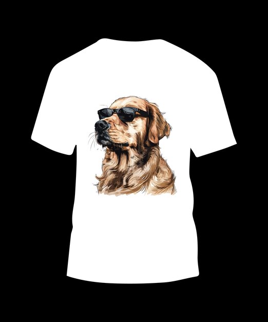 Vecteur le design du t-shirt vectoriel du chien golden retriever