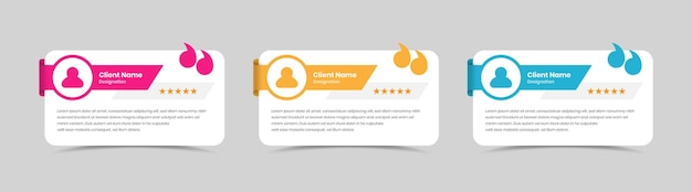 Design d'élément de carte de devis simple de témoignage de rétroaction client ou de critique client