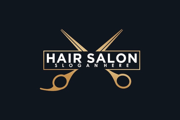 design d'élément de coupe de cheveux avec salon de beauté