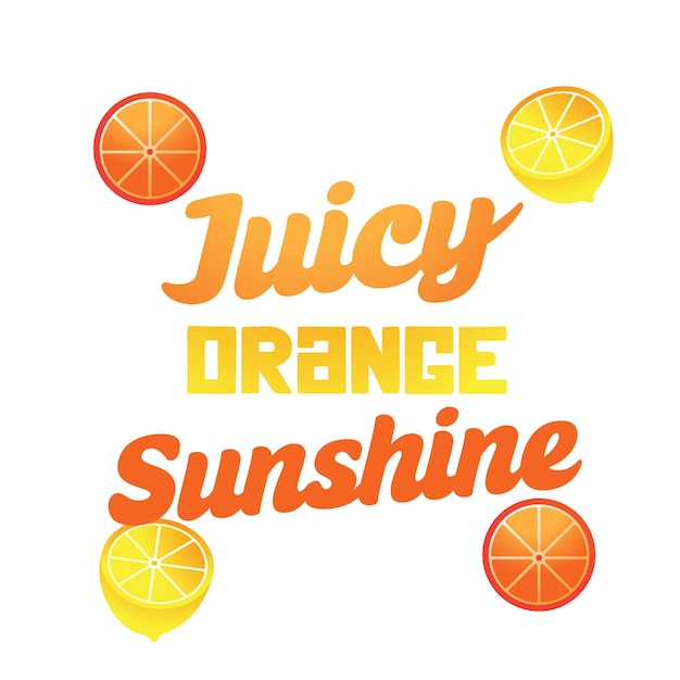 Vecteur design d'été au soleil orange juteux