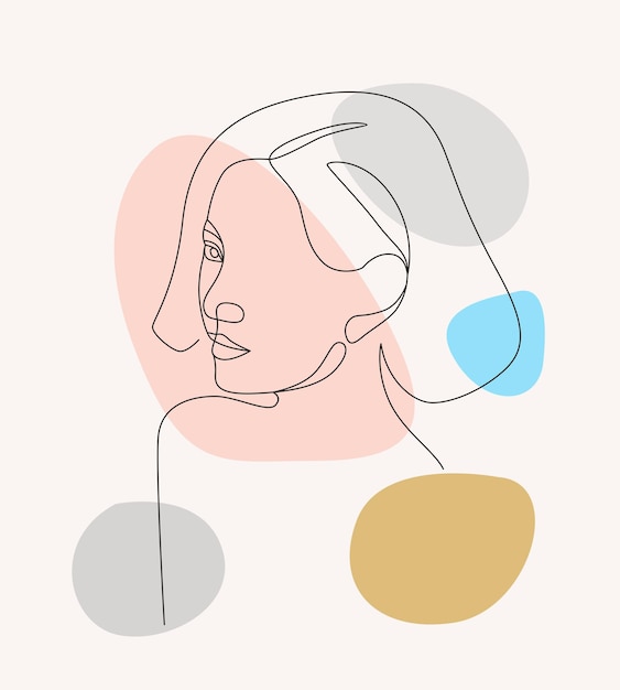 Design féminin et floral minimaliste dans un style d'art en ligne