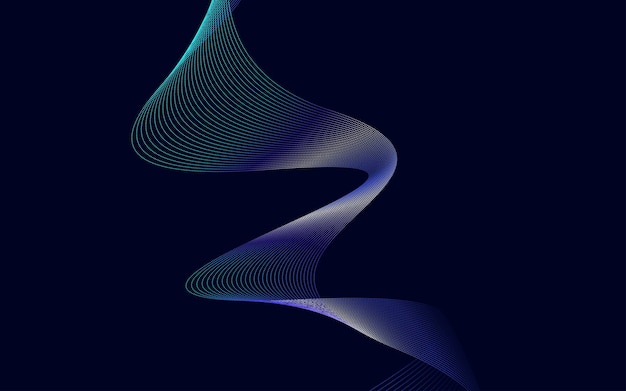 Design de fond abstrait lignes ondulées dégradé bleu élégant